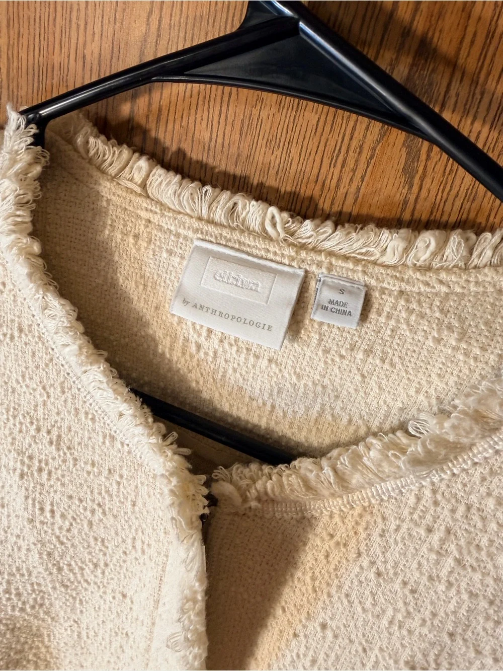Anthropologie ett:iwa Bardot Cream Bouclé Tweed Blazer - Picture 4 of 7